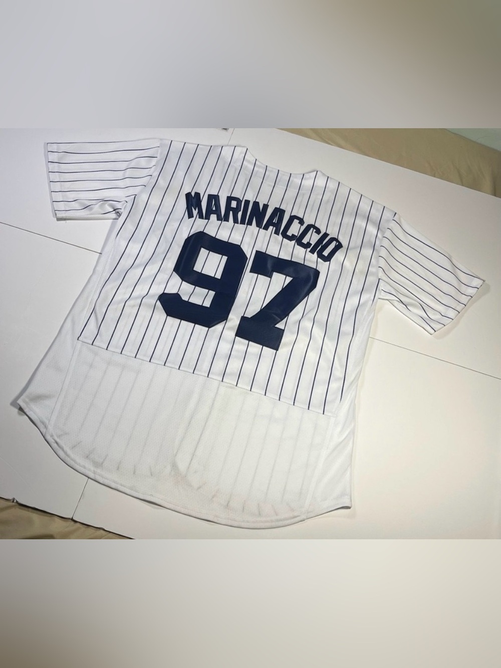 New York Yankees Ron Marinaccio 97 Jersey 2024 Pinstripe MLB Baseball Shirt L/XL